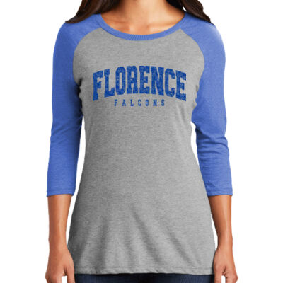 Distressed Florence - Women's Perfect Tri ® 3/4 Sleeve Raglan Thumbnail